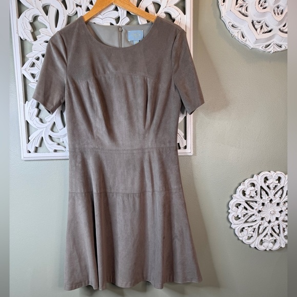 CeCe Mink Suede-Like Dress Gray Size 10 - Picture 4 of 7